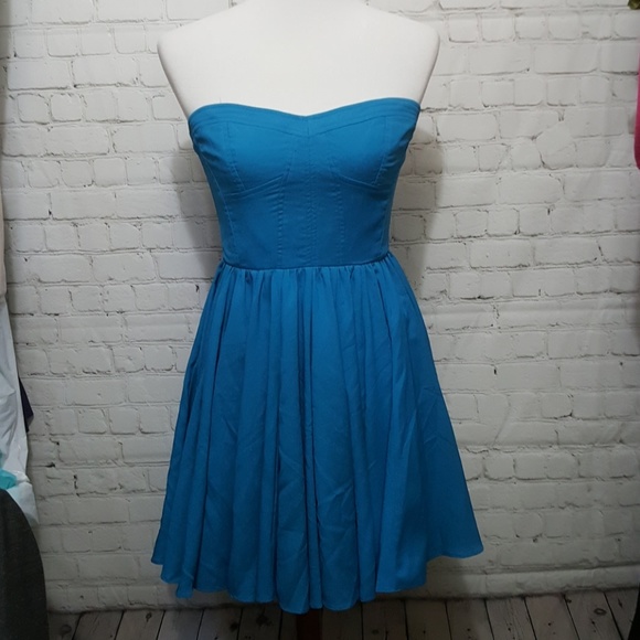 Greylin strapless blue dress, size M - Picture 5 of 7